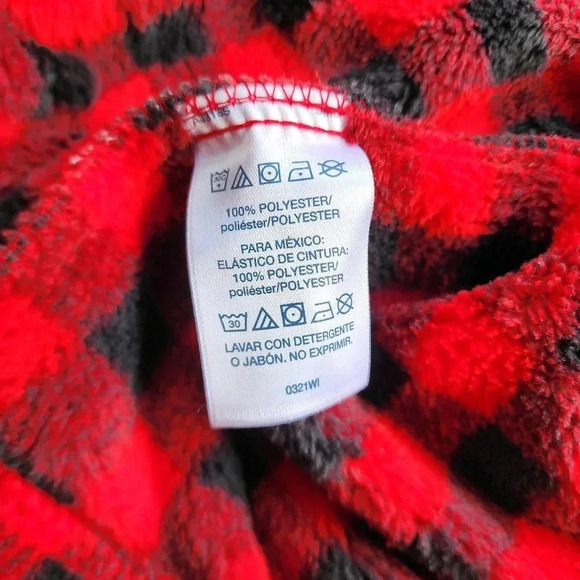 POLO RALPH LAUREN Mens Plush Red Black Checkered Bathrobe & Belt S/ M - Picture 8 of 8